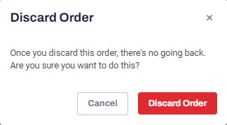 Discard Order dialog box